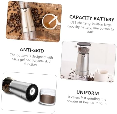 PRETYZOOM Coffee Grinder Electric Conical Burr Grinder Bean Mill Machine Ceramic Core Rechargeable - Image 6