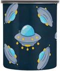 Cartoon Cute Blue-gray Spaceship Designed Food Containers With Lids Stainless Steel Containers For Food Storage Push Button Coffee Canister by Unknown