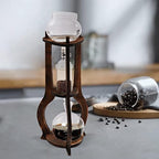 6-8 Cups 600ml Iced Coffee Cold Brew Drip Tower Coffee Maker Glass Cold Brew Coffee Makers Drip Coled Coffee Tower Iced Tea Maker for Home Office (Brown) - Image 3