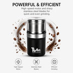 Coffee Grinder Electric, Herb/Spice Grinder with Removable Stainless Steel Blowl – Coffee Bean Grinder with 200W Powerful Copper Motor, Black - Image 3
