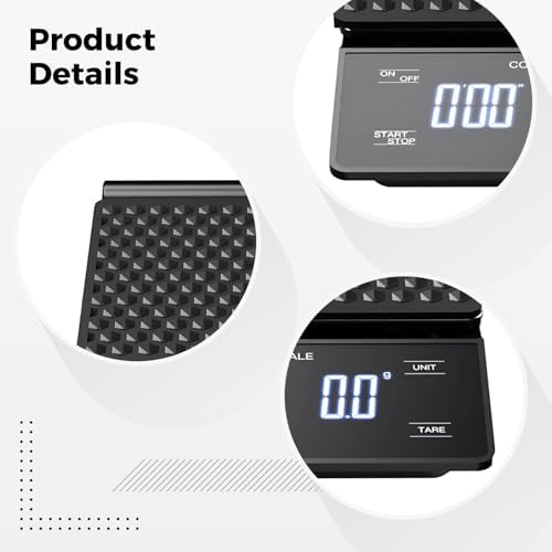 High Precision Coffee Scale Timer, 3 Kg / 6.6 Lbs Digital Kitchen Scale, 0.3 G Accuracy, Usb Rechargeable, 7.3 X 5.1 X 1.2 In - Image 4
