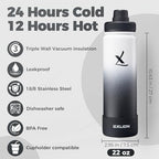 Lexlion Tea Infuser Water Bottle 22 Oz – Triple Wall Insulated Stainless Steel, Loose Leaf & Fruit Strainer, 3 Leakproof Lids, BPA-Free Silicone Sleeve, Reusable Thermal Mug - Image 2