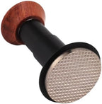 Calibrated Spring Loaded Coffee Tamper with 3.9 Inch Aluminum Stainless Steel Waffle Base and Wood Handle for Baristas and Espresso Enthusiasts (51mm) - Image 5