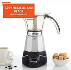 IMUSA 6 or 3 Cup Electric Espresso Maker with Cool-touch Handle, Silver - Image 3