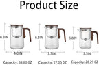 1000ML/33.8OZ Witchcraft Magic Glass Teapot with Infuser Strainer and Lid for Loose Leaf Tea Herbal, Magnetic Water Separation Tea Maker Kettle Clear Tea Pot Without Cups - Image 3
