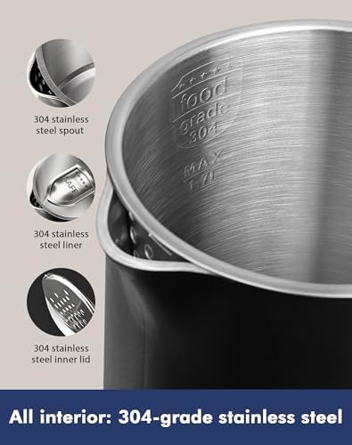 1.7L Electric Kettle with 4 Temperature Presets, Digital Display, Water Boiler with 304 Stainless Steel, Electric Tea Kettle Temperature Control - Image 7
