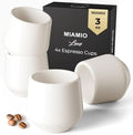 MIAMIO - Espresso Cups Set of 4/Mug Set, Ceramic (3oz) - Luxe (Cream White) by MIAMIO