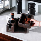Bincoo Espresso Tamping Station & Knock Box, 2-in-1 Coffee Powder Station for 51/53/54/58mm Portafilter, Anti-Slip ABS Espresso Accessories Organizer, Tamper Base & Coffee Grounds Bin - Image 3