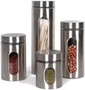 4 Pcs Sturdy Storage Tank Stainless Steel Coffee Bean Container Airtight Kitchen Storage Tank Cookie Jar Dry Goods Container Canister Sets by Unknown