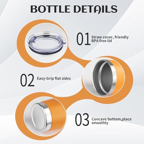 StarSpeed 6 Pack 20oz Stainless Steel Travel Coffee Tumbler,Orange - Image 5