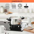 KSJONE See Through lid Milk Boiler 67 oz/2000 ml Pot, Stainless Steel Double Wall Milk Cooker with Whistle and Funnel, Silver - Image 6