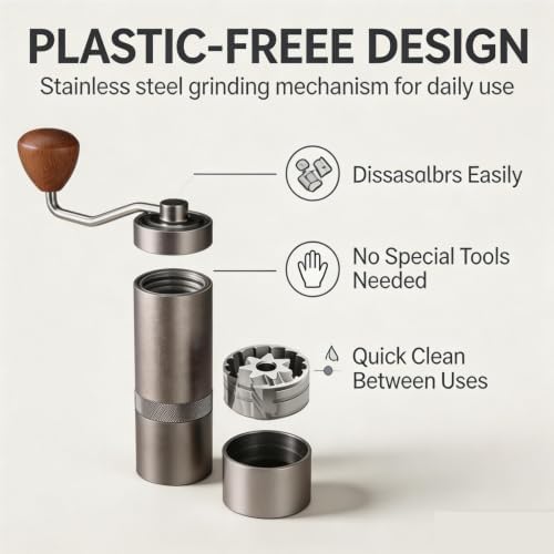 Pro Manual Coffee Grinder Stainless Steel Conical Burr - Image 3