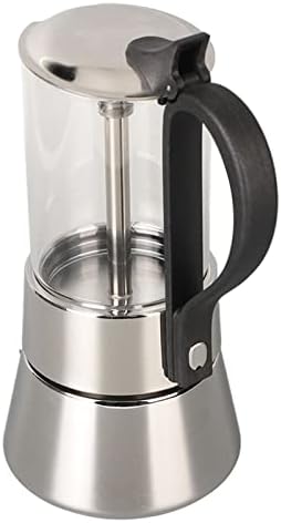 Stainless Steel Stovetop Moka Pot - Crystal Glass Top Italian Coffee Maker (4 Cups) - Image 7