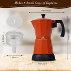 LAOION 6 or 3 Cup Electric Moka Pot, Cafeteras Electricas Modernas-Orange - Image 3