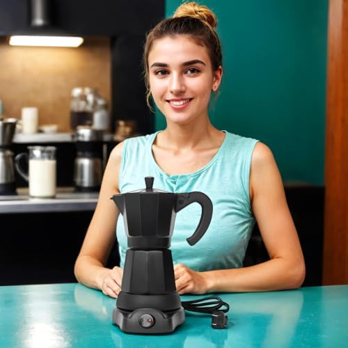 LAOION 6 Cup Electric Moka Pot, 300ml Portable Espresso Maker - Image 5