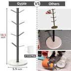 Gypie Marble Mug Holder Tree, 8 Hooks Small Coffee Cups Stand, Black - Image 4