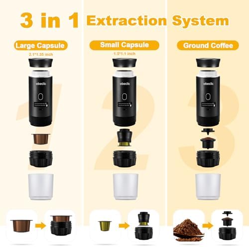 3 in 1Portable Coffee Maker for Travel,20 Bar Portable Espresso Machine - Image 4
