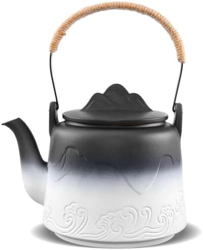 ZENS Ceramic Teapot with Infuser, 33.8oz Japanese Teapot for Loose Leaf Tea by ZENSLIFESTYLE