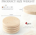 Natural Marble Coaster Set of 4.Round Drinks Coasters,Non-Ceramic/Non-Resin - Image 2