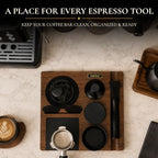 Kardox Walnut Espresso Tamping Station, Tamping Mat & Espresso Tool Organizer - Image 6