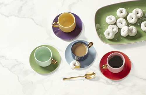 kate spade new york Make It Pop Drinkware Collection, Cup & Saucer Sets, Multicolor 8-Piece Set - Image 4