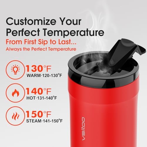 VSITOO S5 16oz Self Heating Travel Mug, Car & Desktop Charging Included - Image 4