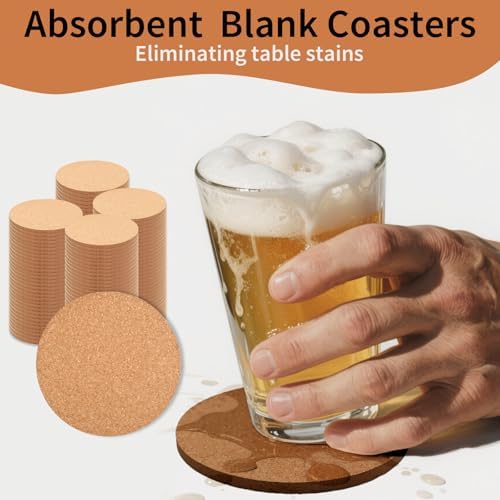 320 Pcs Cork Coasters Bulk 4 Inch Absorbent Cork Coasters DIY Blank Trivets for Dishes,Wine Glass,Kitchen,Office, Home Bar - Image 4