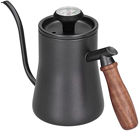 Gooseneck Coffee Kettle for Pouring, Thermometer, Filter, 550 ml, Stainless Steel, Beech, Bright, Leak-Proof, Long Service Life, Home Supplies (Black (Thermometer Model)) - Image 5