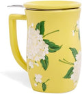 Tea Forte Ceramic Fiore Tea Cup with Infuser, Hydrangea, 14 oz by TeaForte