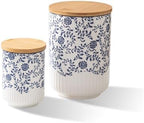 2 Pcs 74/18 oz Ceramic Canisters Sets for Kitchen by Cerkik