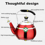 Whistling Tea Kettle, Food Grade Stainless Steel Tea kettle for Stove Top with Ergonomic Handle for Gas, Induction, Electric Stove Tops(Purple,2L) - Image 4