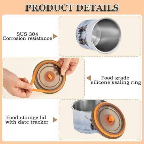 Stainless Steel Coffee Storage Containers with Airtight Lid, Highland Cow Winter 30oz Food Storage Container Kitchen Canister for Tea, Coffee Beans, Ground, Sugar Storage - Image 4