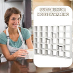 Kigley Oversize Coffee Mug Display Rack Wooden Shelves Rustic Shot Glass Display Case Travel Mug Shelf Wall Mounted Rack Holder Shadow Box(5 x 6,White) - Image 6