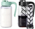 Mason Jar Pitcher - Airtight & Leakproof Glass Pitcher with Lid, Perfect for Breastmilk, Cold Brew, and Sun Tea, 2 Quart (64 oz) Mason Jar with Pour Spout Lid by spreccio