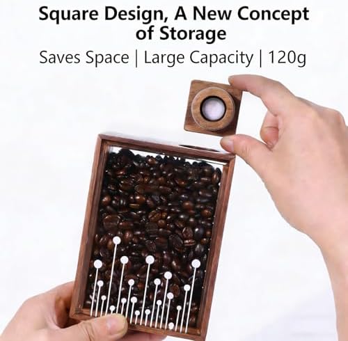 Wood Coffee Bean Storage Can, Coffee Storage Container, Capacity Large 120g, One-Way Exhaust Valve, with Sealing Ring, for Home and Business, Decorate - Image 5