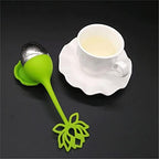 Tea Pot 1pcs Silicone Shaped Stainless Steel Tea Infuser Teaspoon Loose Leaf Herb Tea&Coffee Strainer Measure Intense Infuser (Color : Green) - Image 3