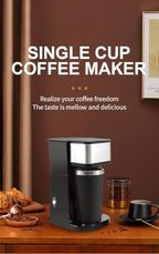 Drip coffee machine 750W high power, 14.8 oz (0.5qt) stainless steel interior independent cup and detachable reusable filter basket, 5 coffee cups automatically close, suitable for home offices - Image 3