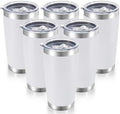 20 oz Tumblers Bulk Stainless Steel Tumbler with Lid, 6 Pack by CoolYoleb