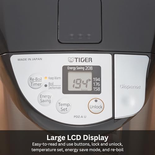 TIGER PDZ-A30U 3.0 Liter Water Boiler and Warmer with 4 Auto-Temp Settings, Stainless Steel Finish - Image 3