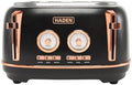 Haden Dorset 4 Slice Wide Slot Stainless Steel Toaster, Black & Copper by Unknown