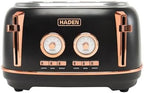 Haden Dorset 4 Slice Wide Slot Stainless Steel Toaster, Black & Copper by Unknown