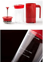 Coffee Maker Coffee Pot Espresso Mocha Machine 350ml French Press Large Capacity Glass Insulated Coffee Press Core Drink Tool for Barista,Red - Image 6