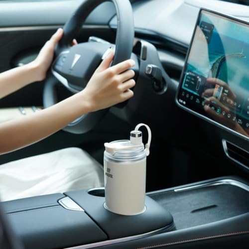 PREPIX Self Stirring Mug, USB-C Rechargeable Coffee Mixer, Stainless Steel Insulated Travel Mug with Electric Stirrer & Spill-Proof Lid, for Coffee, Hot Chocolate & Matcha, 14oz - Image 3