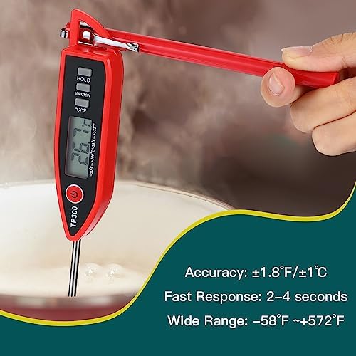 Copkim 12 Set Digital Food Thermometer Long Probe Instant,Red - Image 6