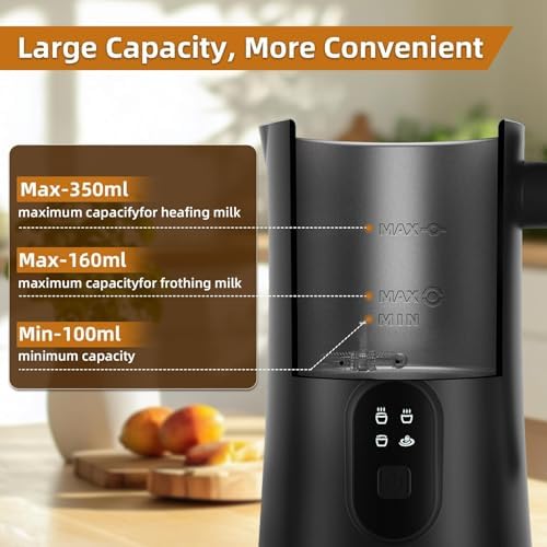Milk Frother 4 in 1 Electric Milk Steamer 350ml 11.8oz Automatic Hot and Cold Foam Maker with 304 Stainless Steel Interior for Latte Cappuccino Coffee Hot Chocolate Home Kitchen - Image 6