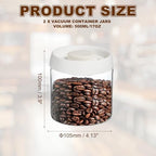 uxcell 2pcs Coffee Vacuum Container, 500ml/17oz Glass Coffee Bean Storage Container with Lids for Spices Biscuits Loose Leaf Tea, White - Image 2
