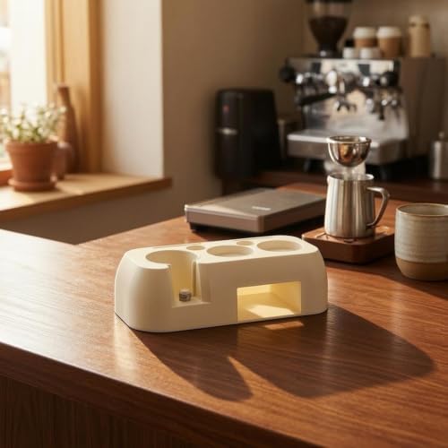 Coffee Station Espresso Tamper Holder Portafilter Organizer Stand With Drawer Silicone Mat Structure universal 51 to 58 mm handle fit suitable for home espresso cafe prep area, color to 1 - Image 6