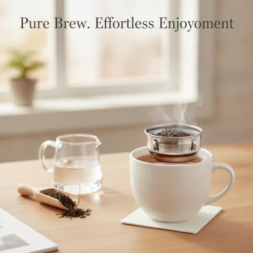 Stainless Steel Tea Infuser for Loose Leaf - Fine Mesh Strainer Fits Mugs & Cups (1.5-1.77 Inch Diameter) - Image 2