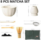 6-Piece Matcha Set Kit, Japanese Matcha Tea Making Set with Ceramic Matcha Bowl, Whisk, Scoop, Sifter, Whisk Holder & Brush, Matcha Starter Kit for Beginners and Tea Enthusiasts, White - Image 6