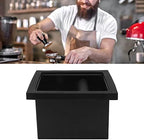 Maxmartt Knock Box Espresso, Desktop Knocking Residue Box with Rubber Bar, Square Bottomless Waste Bucket, Compact Barista Tool for Home, Café, Office - Image 2